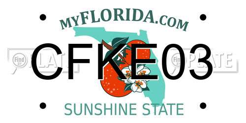 CFKE03 Florida License Plate