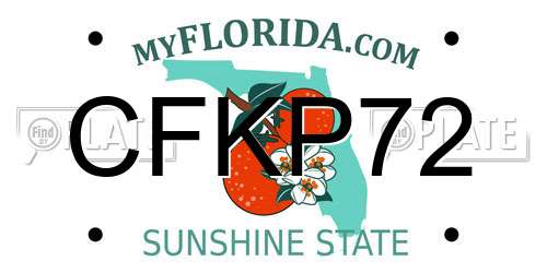 CFKP72 Florida License Plate