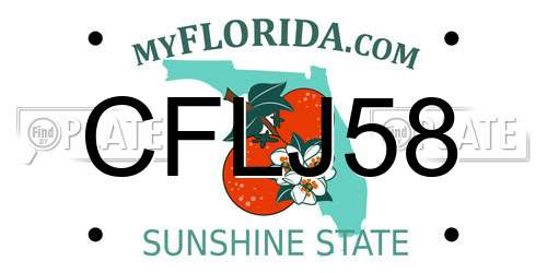 CFLJ58 Florida License Plate