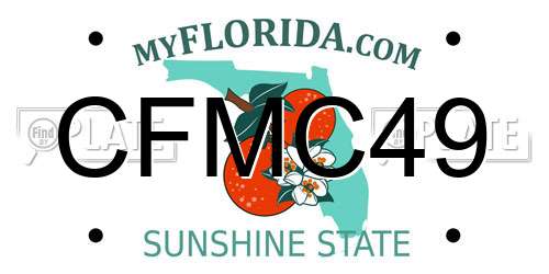 CFMC49 Florida License Plate