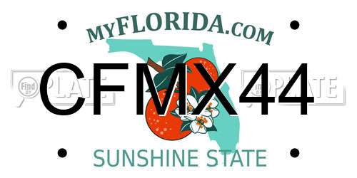CFMX44 Florida License Plate
