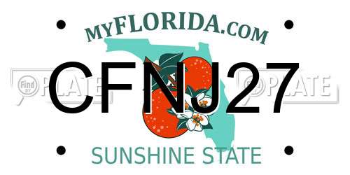 CFNJ27 Florida License Plate