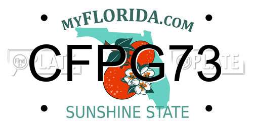 CFPG73 Florida License Plate