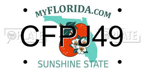 CFPJ49 Florida License Plate