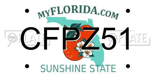 CFPZ51 Florida License Plate