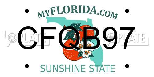 CFQB97 Florida License Plate