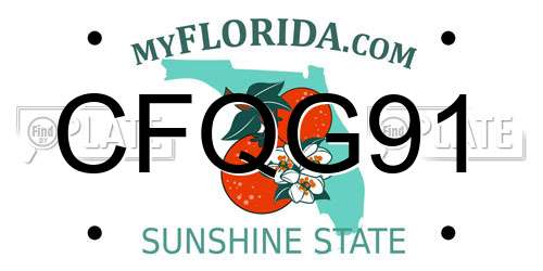 CFQG91 Florida License Plate