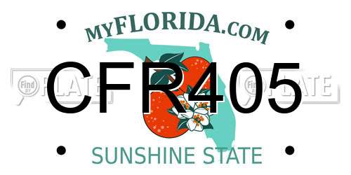 CFR405 Florida License Plate