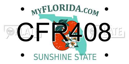 CFR408 Florida License Plate
