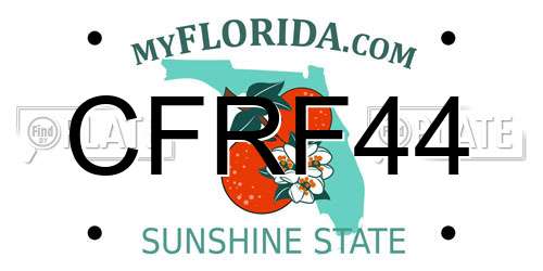 CFRF44 Florida License Plate
