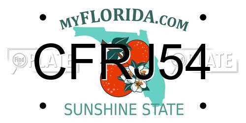 CFRJ54 Florida License Plate