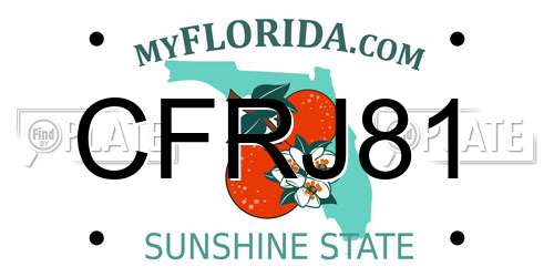 CFRJ81 Florida License Plate