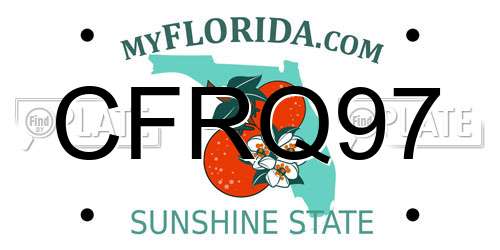 CFRQ97 Florida License Plate