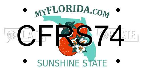 CFRS74 Florida License Plate