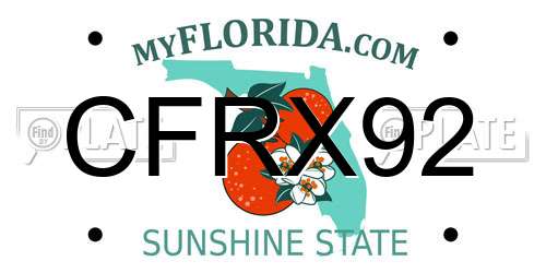 CFRX92 Florida License Plate