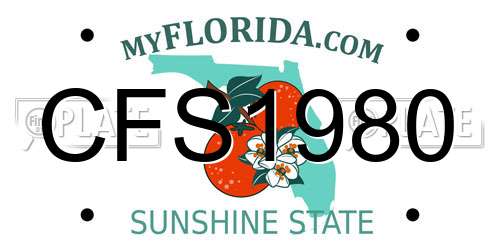 CFS1980 Florida License Plate