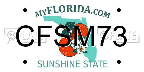 CFSM73 Florida License Plate