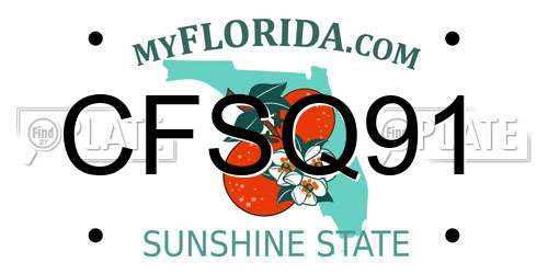 CFSQ91 Florida License Plate