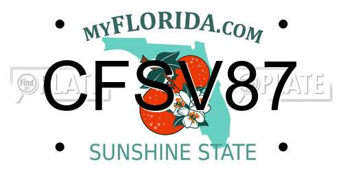 CFSV87 Florida License Plate