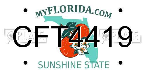 CFT4419 Florida License Plate