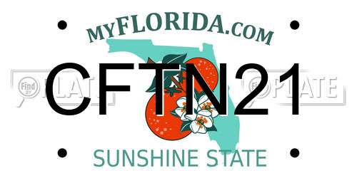 CFTN21 Florida License Plate