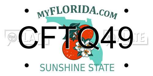 CFTQ49 Florida License Plate