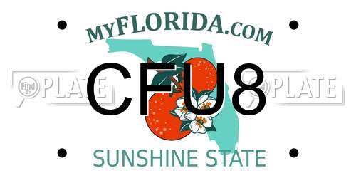 CFU8 Florida License Plate