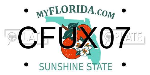 CFUX07 Florida License Plate