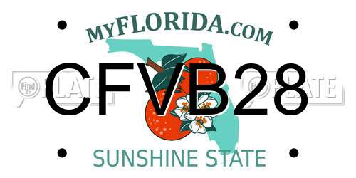 CFVB28 Florida License Plate