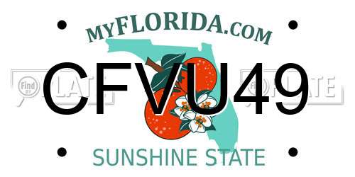 CFVU49 Florida License Plate