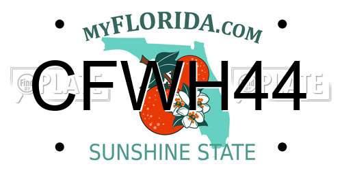 CFWH44 Florida License Plate
