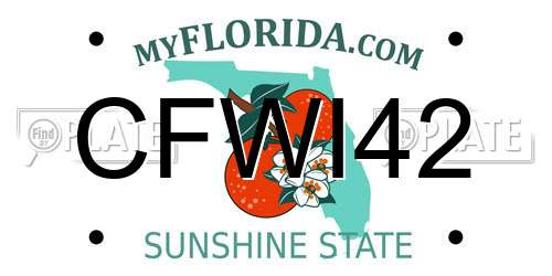 CFWI42 Florida License Plate