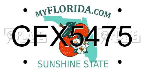 CFX5475 Florida License Plate