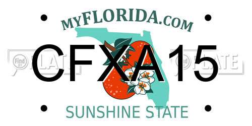CFXA15 Florida License Plate