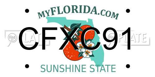 CFXC91 Florida License Plate