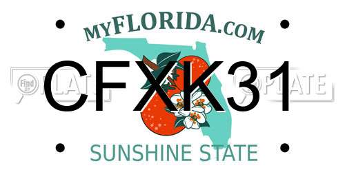 CFXK31 Florida License Plate