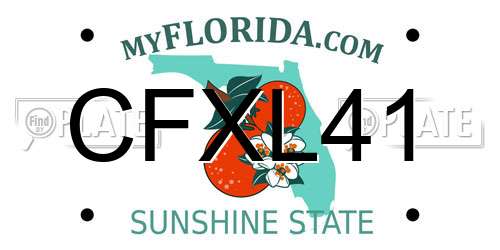 CFXL41 Florida License Plate