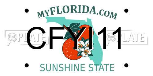 CFYI11 Florida License Plate