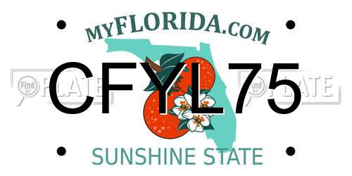 CFYL75 Florida License Plate