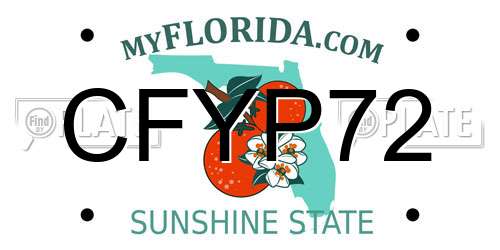 CFYP72 Florida License Plate