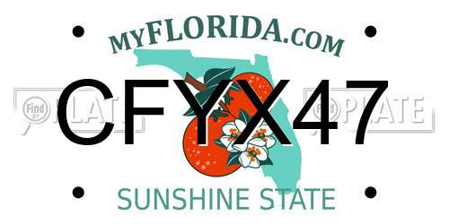 CFYX47 Florida License Plate