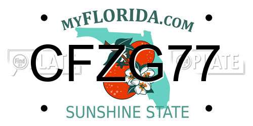 CFZG77 Florida License Plate
