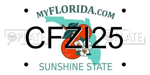 CFZI25 Florida License Plate