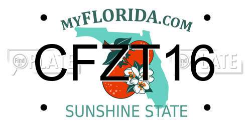 CFZT16 Florida License Plate