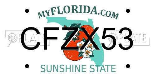 CFZX53 Florida License Plate