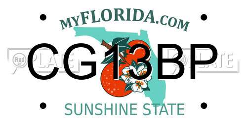 CG13BP Florida License Plate