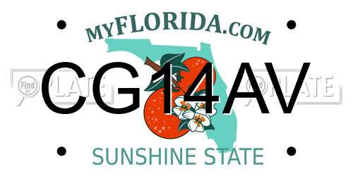 CG14AV Florida License Plate