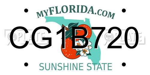CG1B720 Florida License Plate