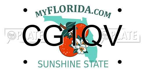 CG1QV Florida License Plate
