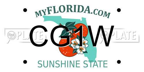 CG1W Florida License Plate